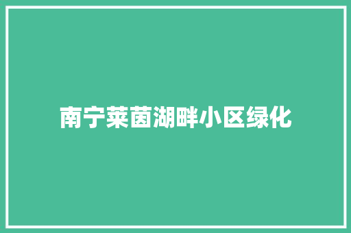 南宁莱茵湖畔小区绿化