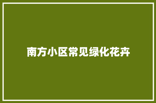 南方小区常见绿化花卉