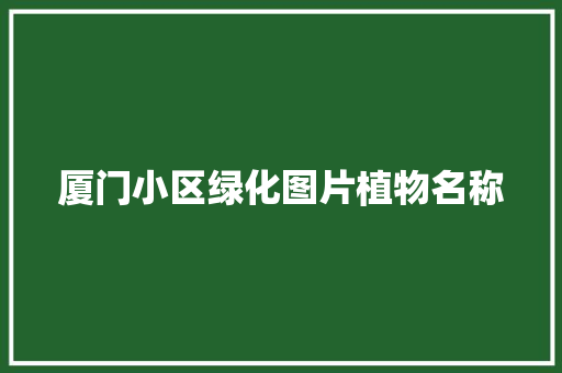 厦门小区绿化图片植物名称