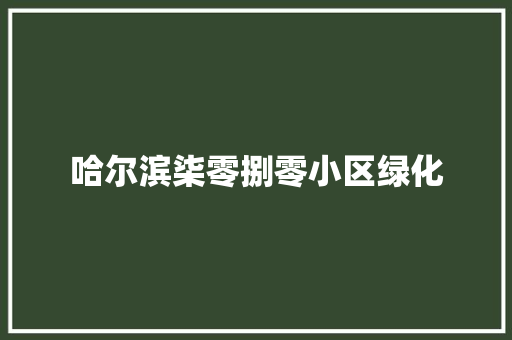 哈尔滨柒零捌零小区绿化