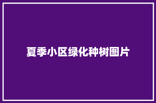 夏季小区绿化种树图片