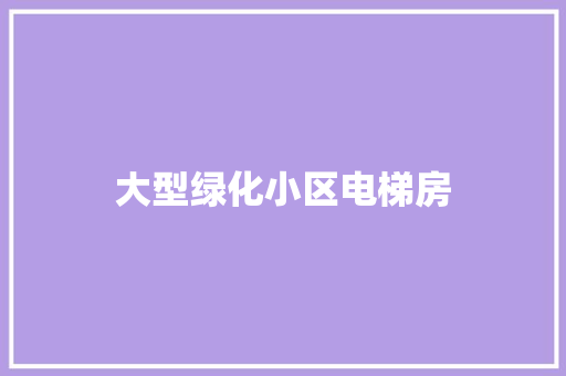 大型绿化小区电梯房