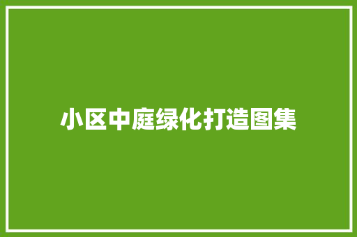 小区中庭绿化打造图集